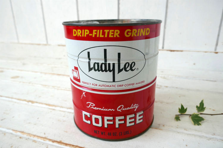 Lady Lee Premium Quality COFFEE カリフォルニア 1970y コーヒー缶 ヴィンテージ ティン缶 USA