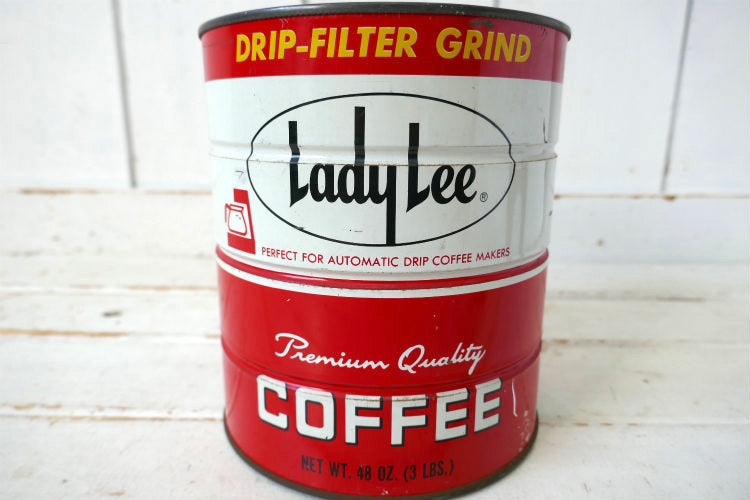 Lady Lee Premium Quality COFFEE カリフォルニア 1970y コーヒー缶 ヴィンテージ ティン缶 USA