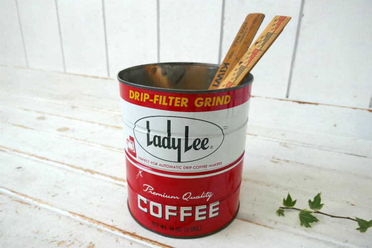 Lady Lee Premium Quality COFFEE カリフォルニア 1970y コーヒー缶 ヴィンテージ ティン缶 USA