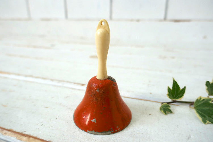 USA  オレンジ 1970y　ハンドベル　ヴィンテージ　呼び鈴　卓上ベル　コールベル　カフェ ホテル 店舗用