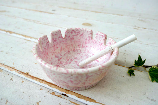 DEEP DISH ASH-TRAY USA ヴィンテージ 灰皿 アシュトレイ メラミン ピンク&ホワイト マーブル