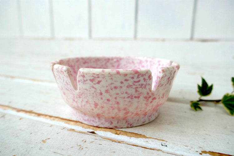 DEEP DISH ASH-TRAY  USA ヴィンテージ 灰皿 アシュトレイ メラミン ピンク＆ホワイト マーブル