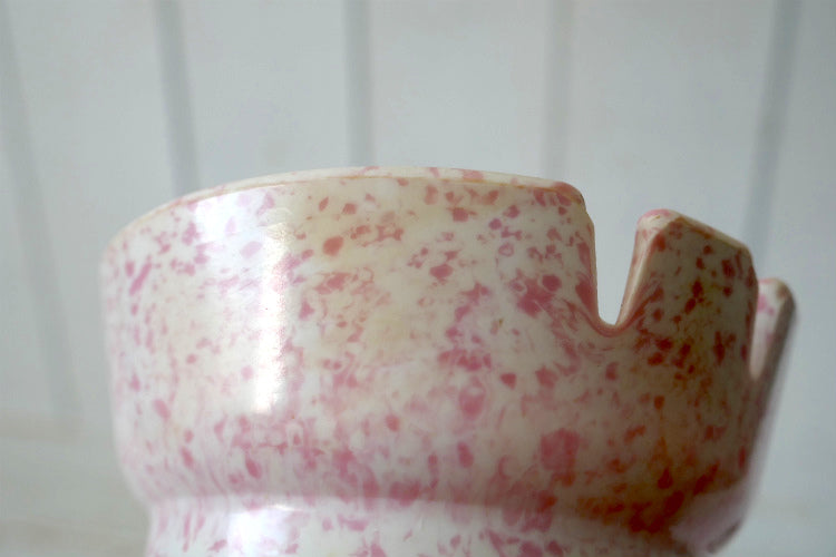 DEEP DISH ASH-TRAY  USA ヴィンテージ 灰皿 アシュトレイ メラミン ピンク＆ホワイト マーブル