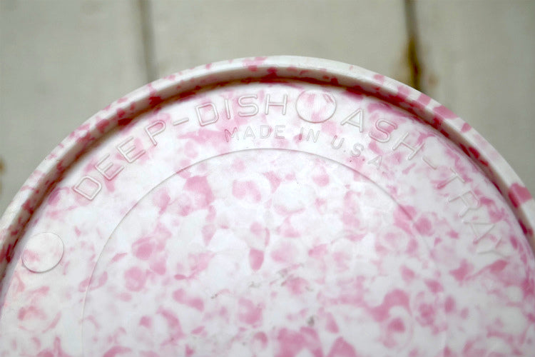 DEEP DISH ASH-TRAY  USA ヴィンテージ 灰皿 アシュトレイ メラミン ピンク＆ホワイト マーブル