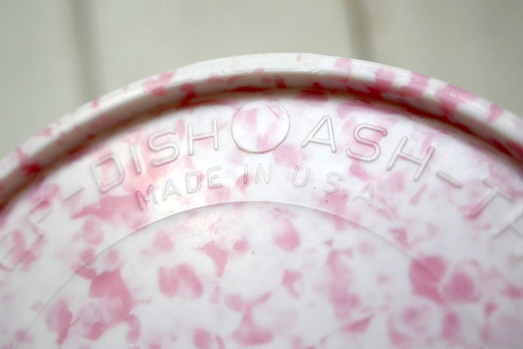DEEP DISH ASH-TRAY  USA ヴィンテージ 灰皿 アシュトレイ メラミン ピンク＆ホワイト マーブル