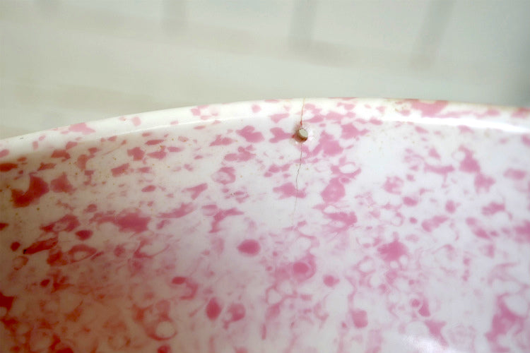 DEEP DISH ASH-TRAY  USA ヴィンテージ 灰皿 アシュトレイ メラミン ピンク＆ホワイト マーブル