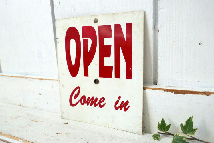 OPEN Come in 営業中 Will Return 〜時に戻ります 時計 ヴィンテージ クロックサイン リターンサイン USA