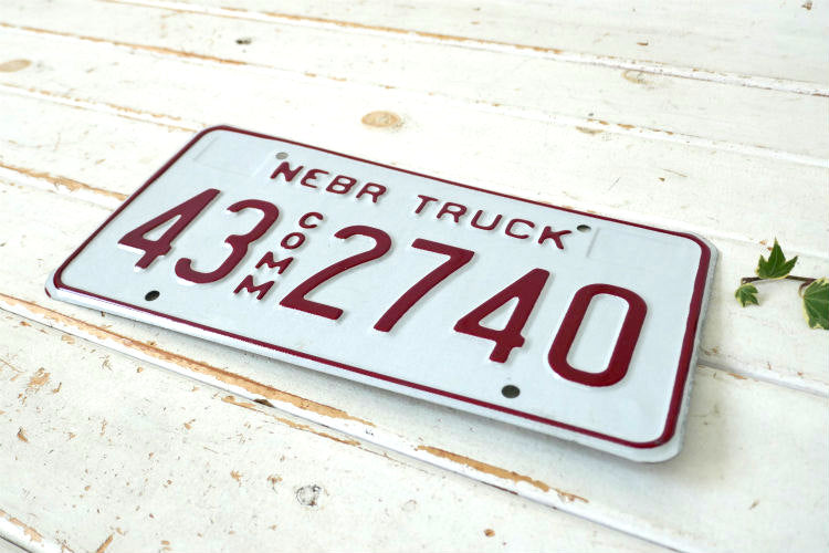 NEBR TRUCK 43 COMM 2740 ヴィンテージ トラック ナンバープレート USA カーライセンスプレート アメ車カスタム