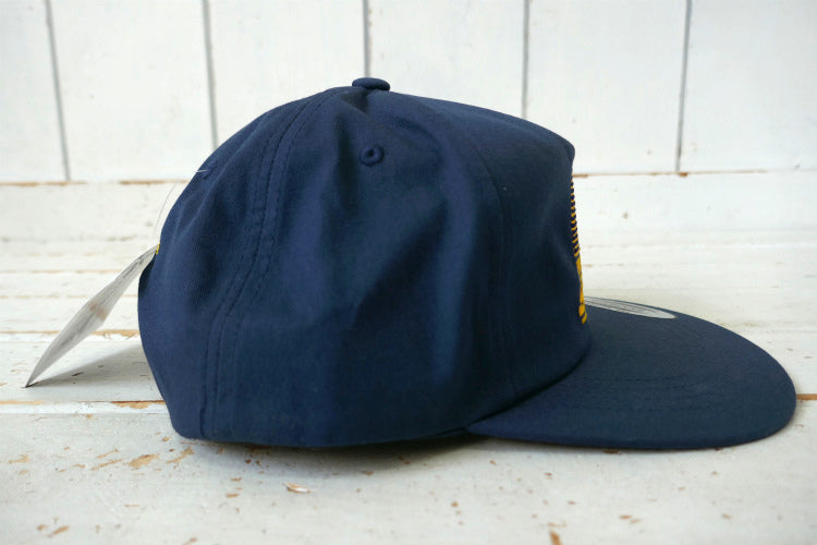 BIRD'S SURF SHED バードサーフシェッド カリフォルニア サンディエゴ サーフショップ ネイビー×ゴールド 刺繍 フレックスフィット キャップ 芯なし ステッカー付き