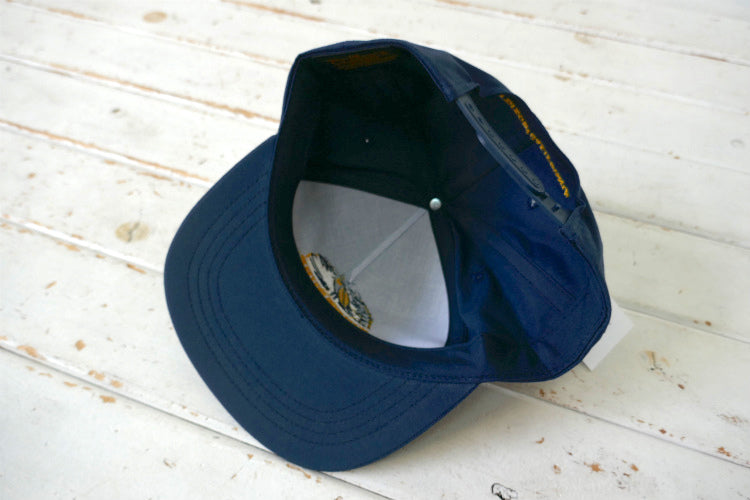 BIRD'S SURF SHED バードサーフシェッド カリフォルニア サンディエゴ サーフショップ ネイビー×ゴールド 刺繍 フレックスフィット キャップ 芯なし ステッカー付き