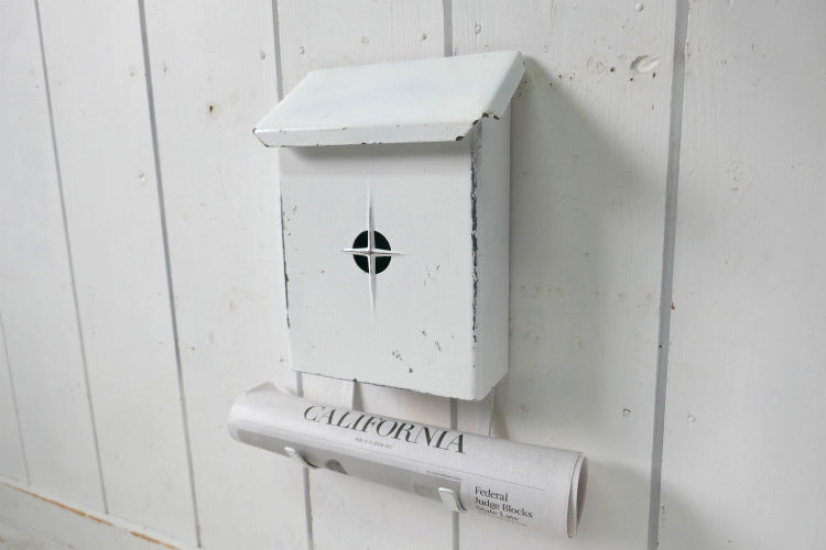 Babco LA-34-CAL ホワイト 新聞受け付き ヴィンテージ メールボックス 郵便受け ポスト USA