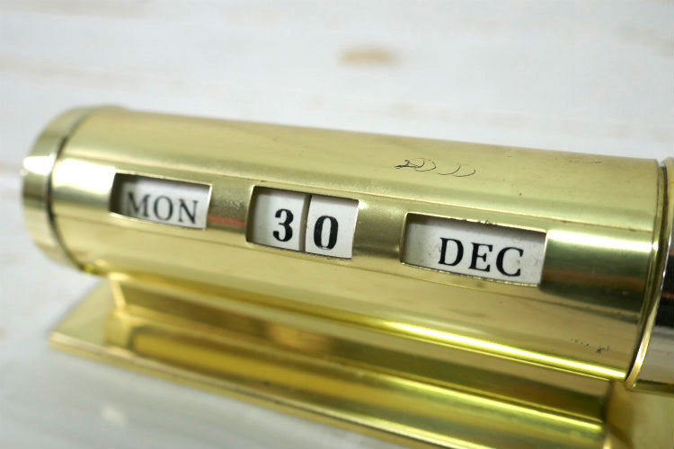 デスクカレンダー 大理石 ゴールドトーン ペンホルダー付き ヴィンテージ  卓上カレンダー USA ミッドセンチュリー