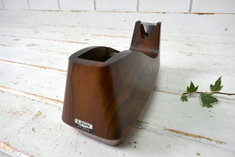 アメリカ LION NO.800ウッドカラー 木目調 ヴィンテージ テープカッター テープディスペンサー 文房具 USA