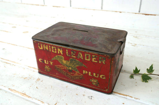 UNION LEADER SMOKE ユニオンリーダー OLD タバコ缶 1920y アンティーク ヴィンテージ アメリカン イーグル ティン缶 USA