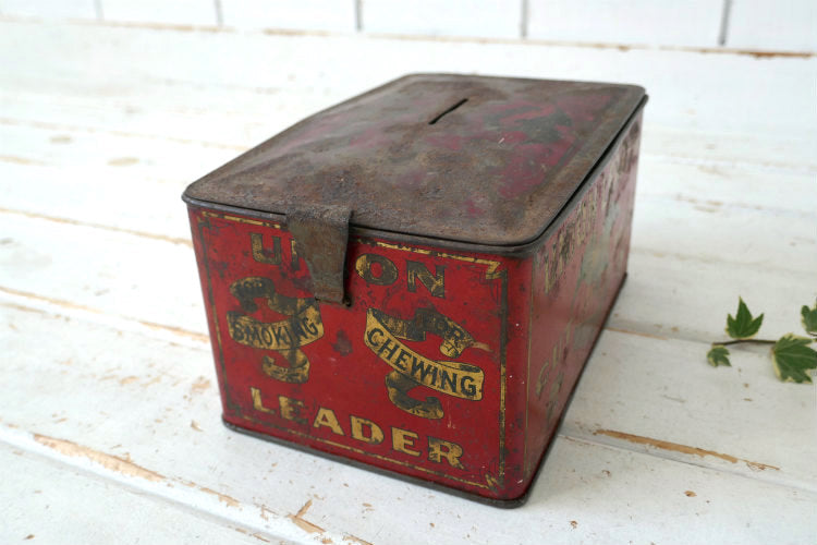 UNION LEADER  SMOKE ユニオンリーダー OLD タバコ缶 1920y アンティーク ヴィンテージ アメリカン イーグル ティン缶 USA