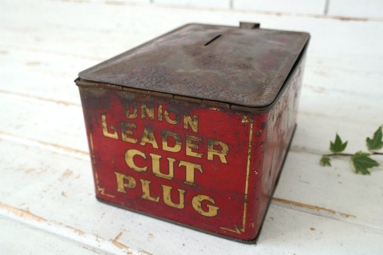 UNION LEADER  SMOKE ユニオンリーダー OLD タバコ缶 1920y アンティーク ヴィンテージ アメリカン イーグル ティン缶 USA