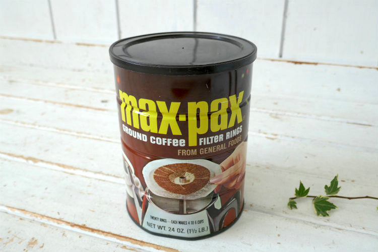 MAXWELL HOUSE コーヒー缶 max-pax ヴィンテージ  1970y コーヒー豆 保存容器 カリフォルニア USA