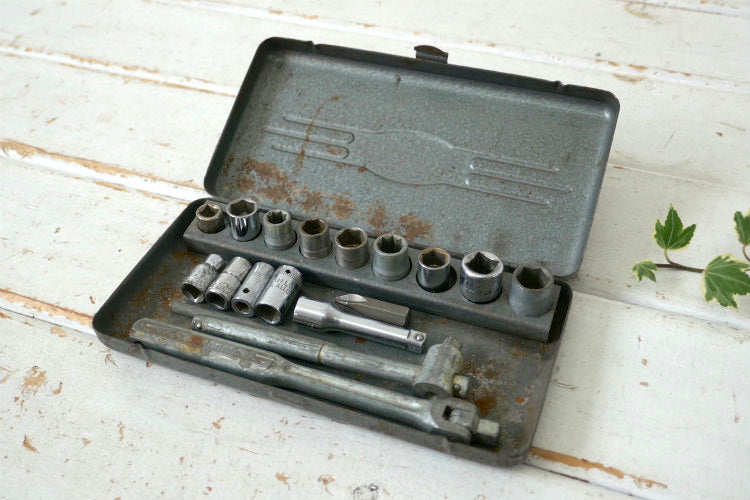 CRAFTSMAN クラフトマン ヴィンテージ  工具箱 ツール ソケットレンチ ラチェットハンドル ソケット ガレージ雑貨 DIY  USA
