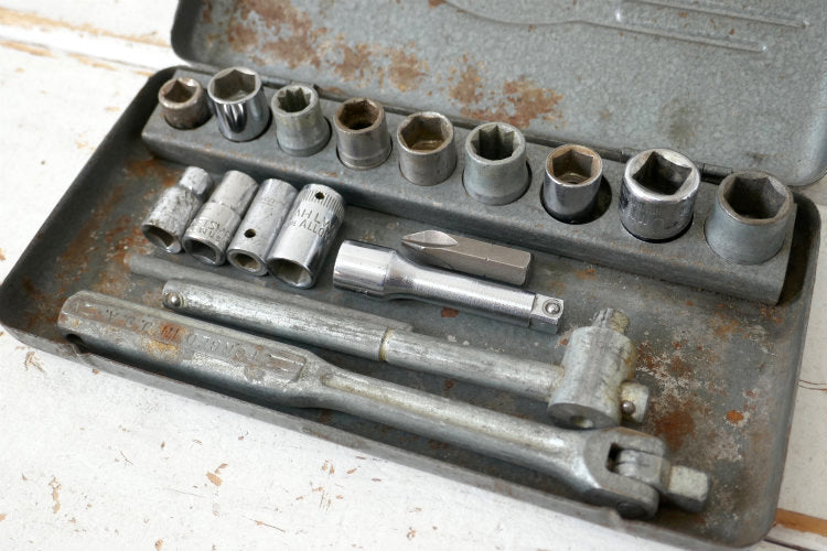 CRAFTSMAN クラフトマン ヴィンテージ  工具箱 ツール ソケットレンチ ラチェットハンドル ソケット ガレージ雑貨 DIY  USA