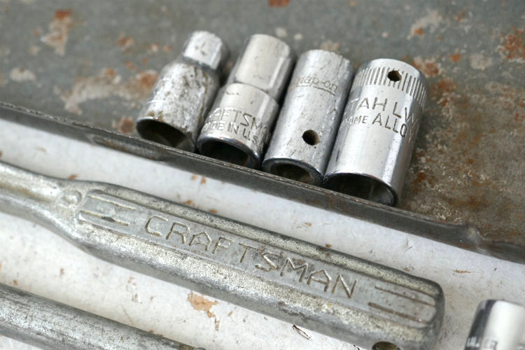 CRAFTSMAN クラフトマン ヴィンテージ  工具箱 ツール ソケットレンチ ラチェットハンドル ソケット ガレージ雑貨 DIY  USA