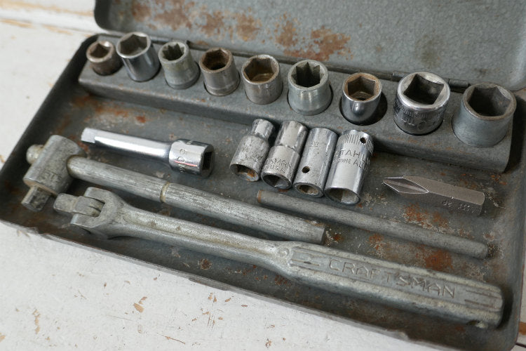 CRAFTSMAN クラフトマン ヴィンテージ  工具箱 ツール ソケットレンチ ラチェットハンドル ソケット ガレージ雑貨 DIY  USA