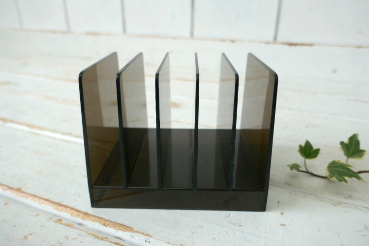 ミッドセンチュリー ブラック スケルトン 5スロット ヴィンテージ レタースタンド 書類スタンド オーガナイズ USA