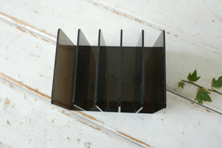 ミッドセンチュリー ブラック スケルトン 5スロット ヴィンテージ レタースタンド 書類スタンド オーガナイズ USA