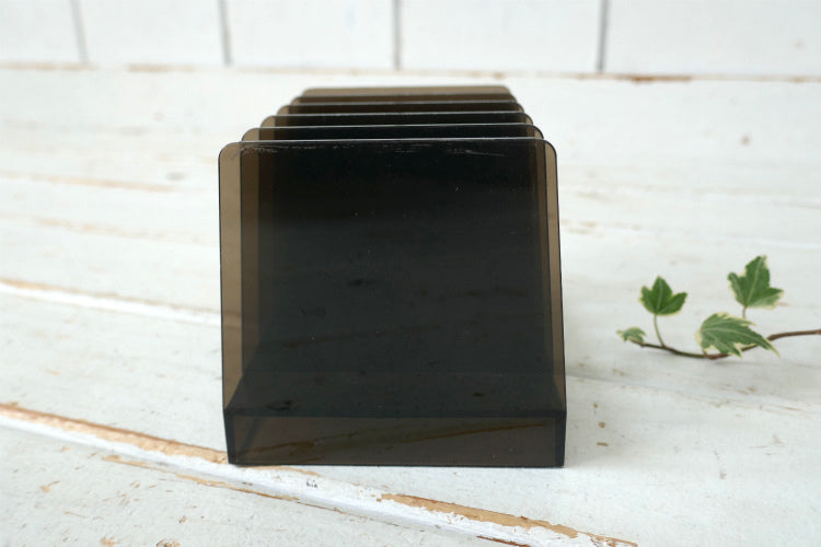 ミッドセンチュリー ブラック スケルトン 5スロット ヴィンテージ レタースタンド 書類スタンド オーガナイズ USA