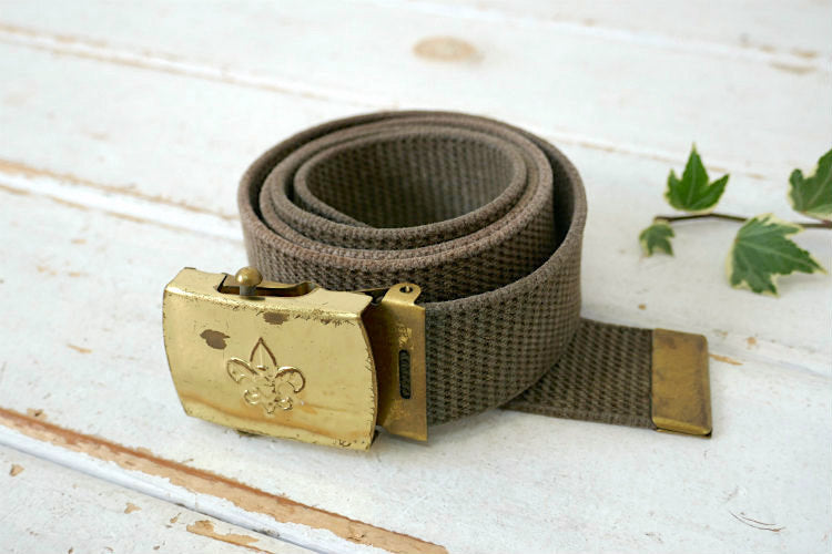 BOY SCOUT ボーイスカウト BSA Solid Brass 真鍮製 カーキ 70's ヴィンテージ ベルトガチャベルト USA
