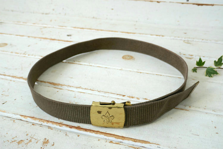 BOY SCOUT ボーイスカウト BSA Solid Brass 真鍮製 カーキ 70's ヴィンテージ ベルトガチャベルト USA