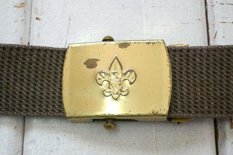 BOY SCOUT ボーイスカウト BSA Solid Brass 真鍮製 カーキ 70's ヴィンテージ ベルトガチャベルト USA