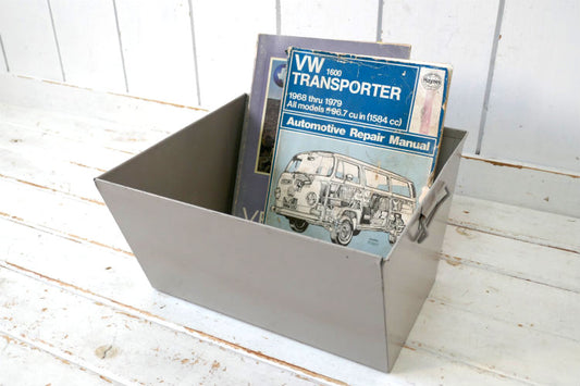 USA メタル製 ヴィンテージ 書類ケース 書類バスケット ファイルケース インダストリアル 工業系 ベージュグレー