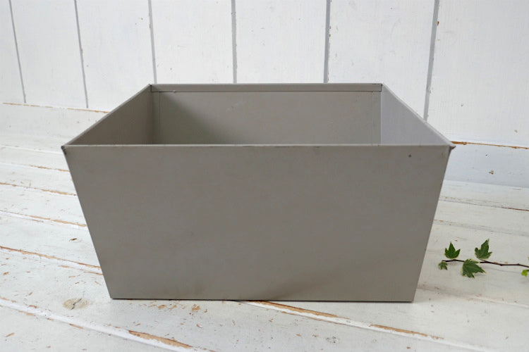 USA メタル製 ヴィンテージ 書類ケース 書類バスケット ファイルケース インダストリアル 工業系 ベージュグレー　