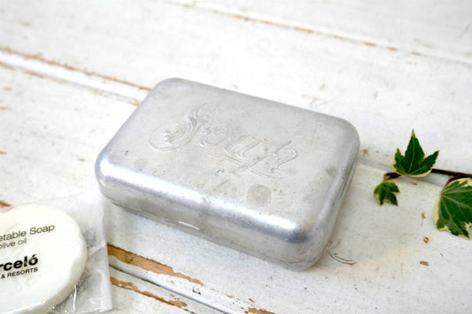 1950y Soap アルミ製 トラベル用 ヴィンテージ ソープケース 石鹸入れ 石鹸ケース 石鹸箱 USA