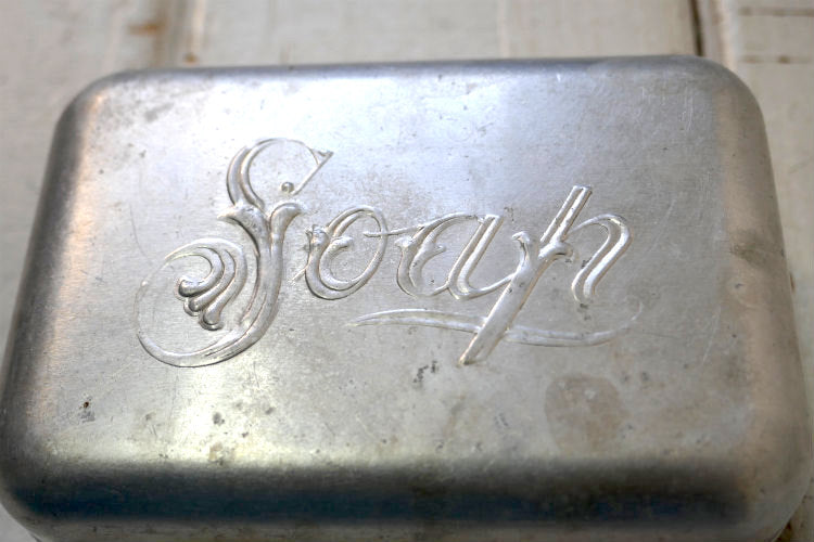 1950y Soap アルミ製 トラベル用  ヴィンテージ ソープケース 石鹸入れ 石鹸ケース 石鹸箱 USA