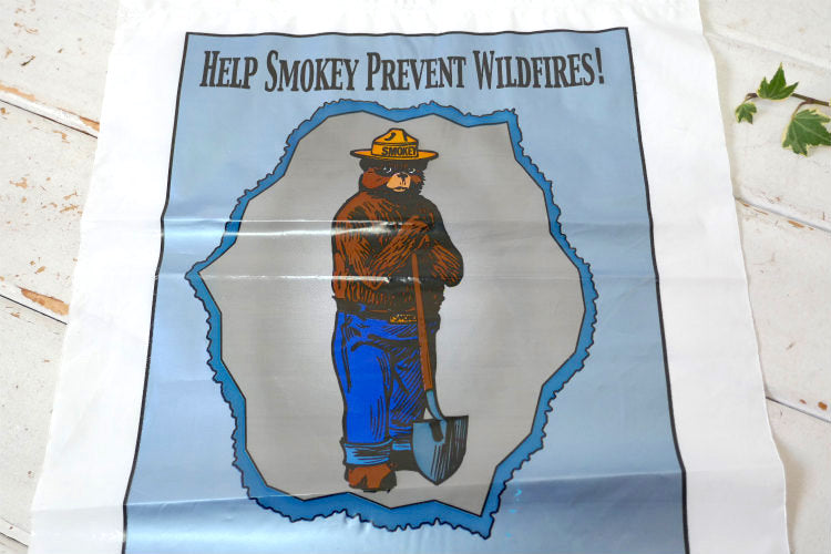 HELP SMOKEY PREVENT WILDFIRES! スモーキーベア ビニール袋 1990y USA 森林火災防止 マスコット キャラクター