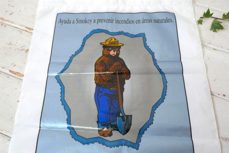 HELP SMOKEY PREVENT WILDFIRES! スモーキーベア ビニール袋 1990y USA 森林火災防止 マスコット キャラクター