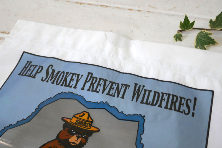HELP SMOKEY PREVENT WILDFIRES! スモーキーベア ビニール袋 1990y USA 森林火災防止 マスコット キャラクター