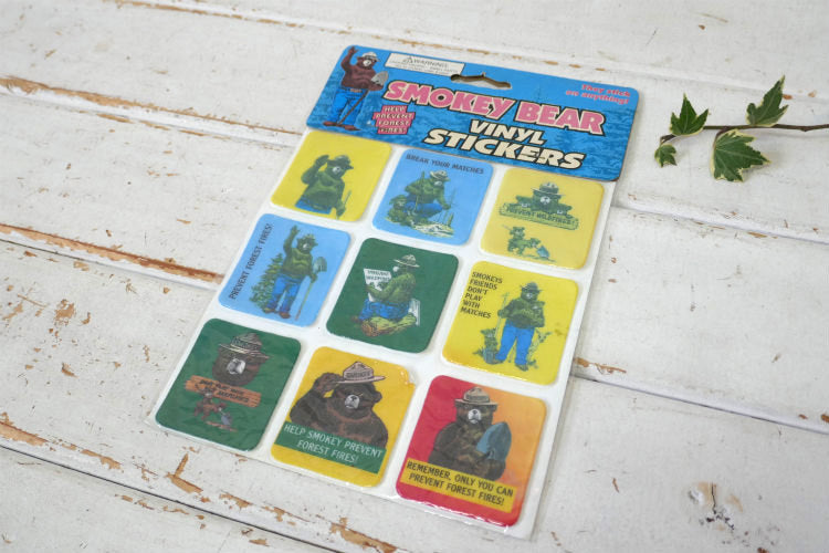SMOKEY BEAR VINYL STICKERS スモーキーベア ヴィンテージ 森林火災防止 キャラクター ステッカー シール 1シート