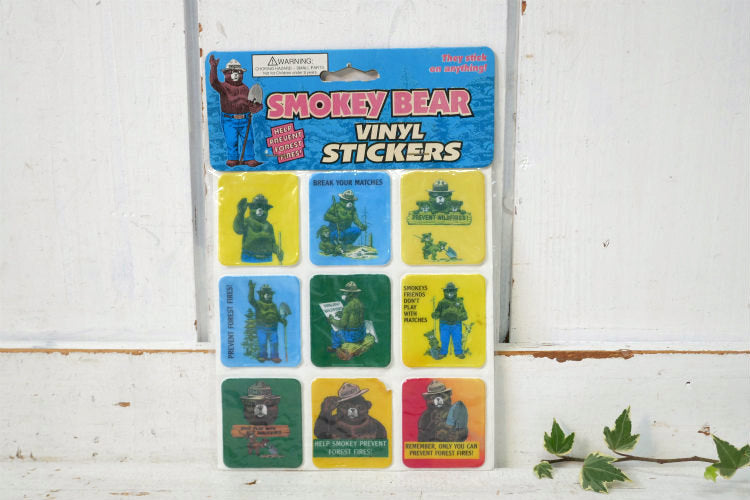 SMOKEY BEAR VINYL STICKERS スモーキーベア ヴィンテージ 森林火災防止 キャラクター ステッカー シール 1シート