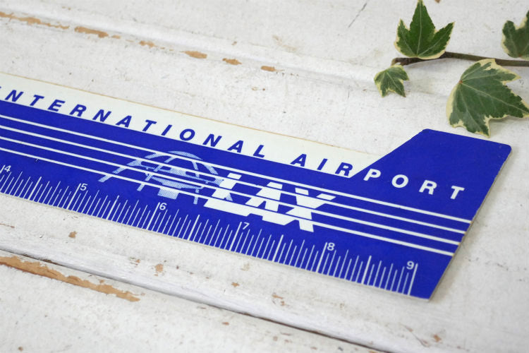 LAX ロサンゼルス空港 LOS ANGELES 飛行機  航空機 記念品 アドバタイジング ヴィンテージ ルーラー 定規 文房具 ミッドセンチュリー