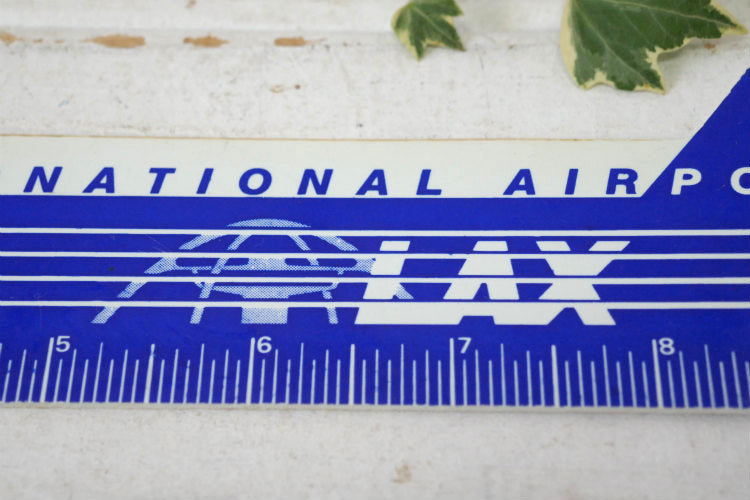 LAX ロサンゼルス空港 LOS ANGELES 飛行機  航空機 記念品 アドバタイジング ヴィンテージ ルーラー 定規 文房具 ミッドセンチュリー