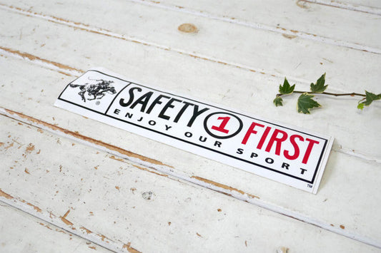 SAFETY 1 FIRST ENJOY OUR SPORT 安全第一 アドバタイジング ヴィンテージ バンパー ステッカー デッドストックシール USA