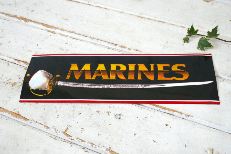 MARINES  アメリカ海軍 USMC 剣 ミリタリー  1980y ヴィンテージ  バンパー ステッカー USA シール