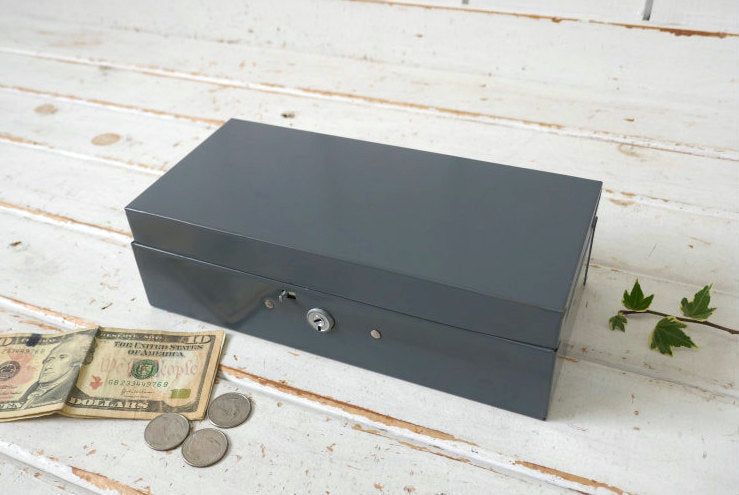 ASCO Mold Master 仕切り付き ダークグレー 60's ヴィンテージ キャッシュボックス 金庫 USA インダストリアル