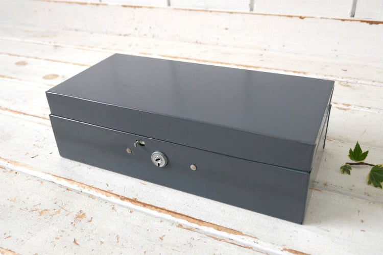 ASCO Mold Master 仕切り付き ダークグレー 60's ヴィンテージ キャッシュボックス 金庫 USA インダストリアル