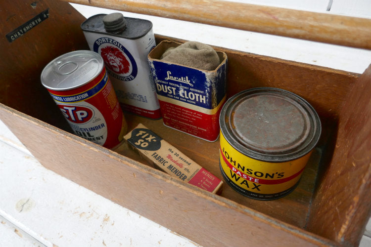 CHATSWORTH 木製 シャビー ヴィンテージ ツールボックス キャリーケース 木箱 工具ケース USA