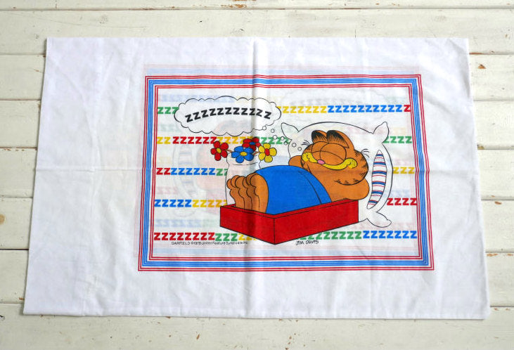 ガーフィールド Garfield アメコミ ZZZ 夢の中 ビンテージ USED ピローケース 枕カバー USA