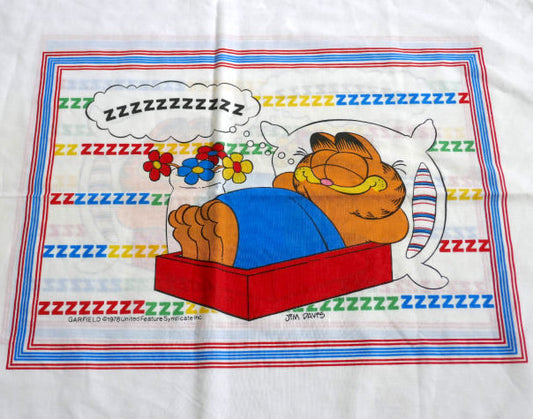 ガーフィールド Garfield アメコミ ZZZ 夢の中 ビンテージ USED ピローケース 枕カバー USA