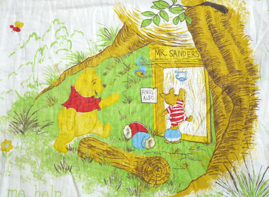 くまのプーさんと森の仲間たち ディズニー ベビーサイズ ヴィンテージ ユーズドシーツ(ボックスタイプ ) USA